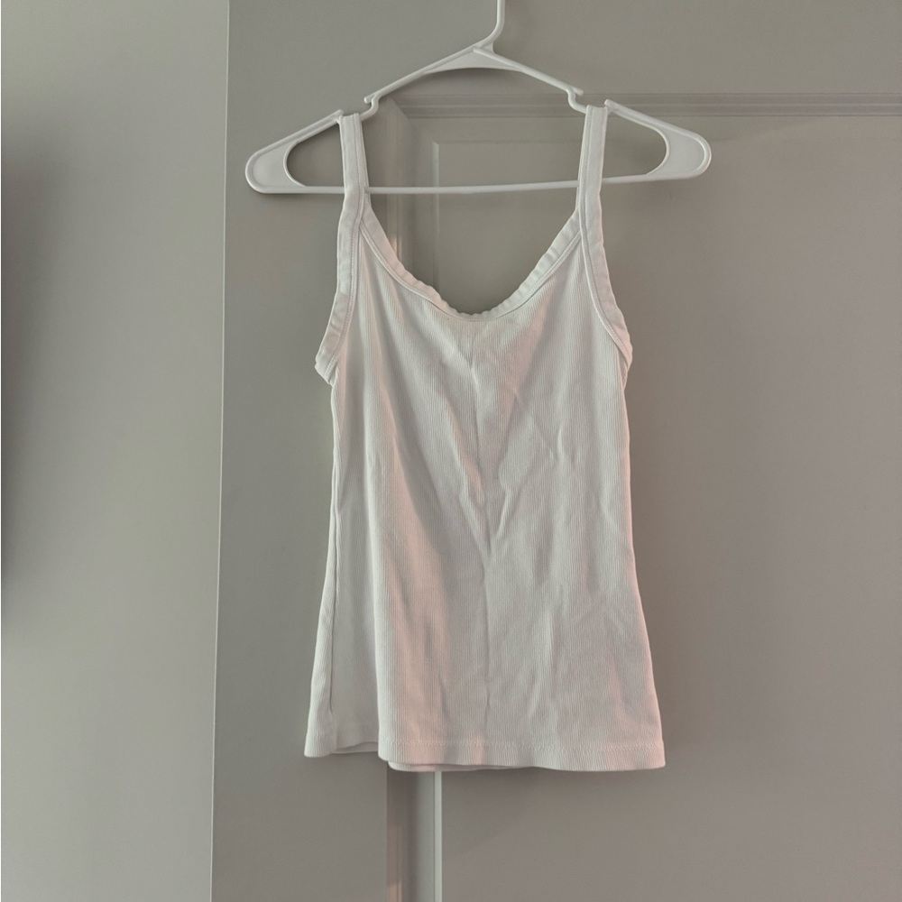 H&M White Fitted Sleeveless Camisole